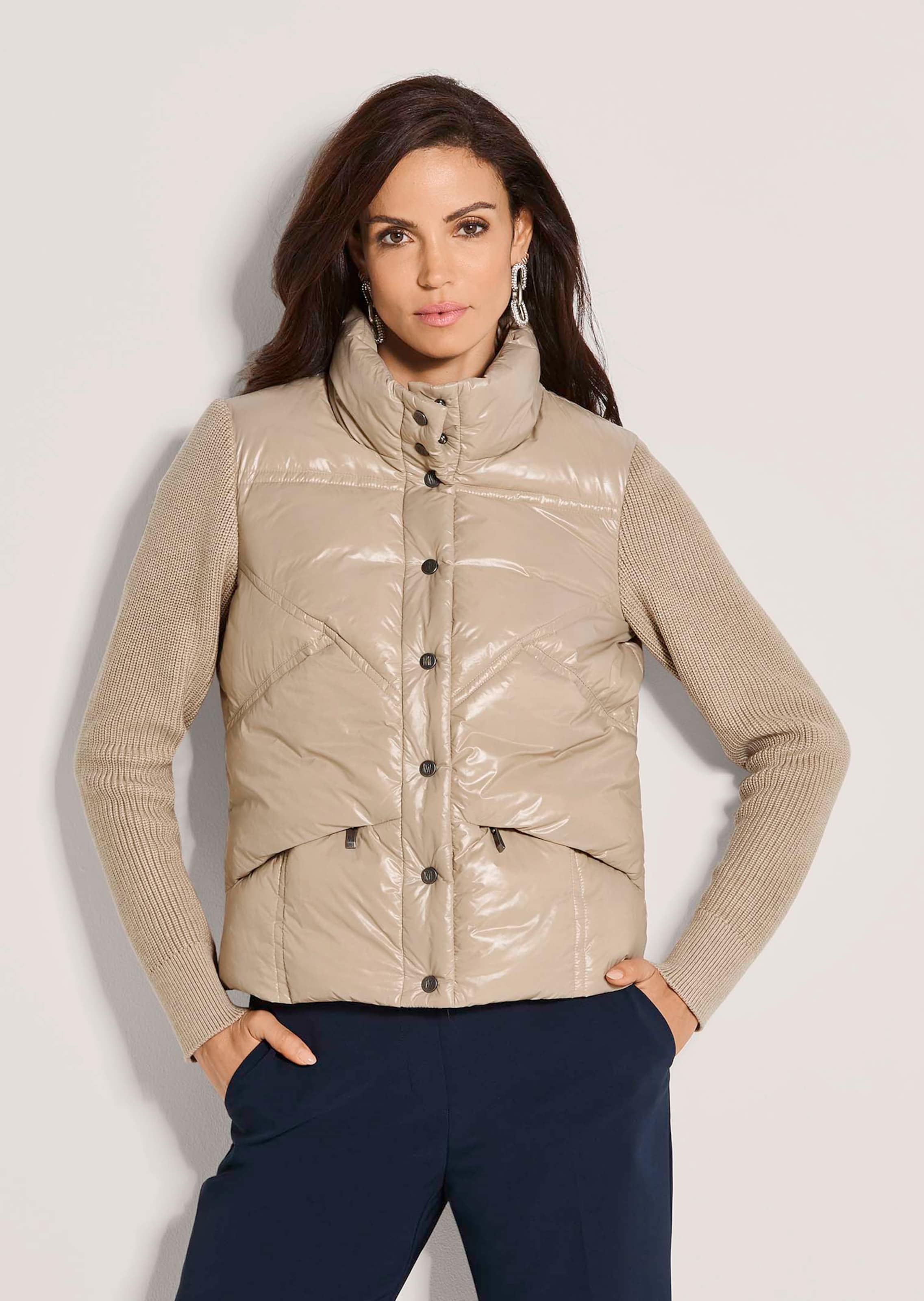 Steppjacke mit Strick-Einsätzen