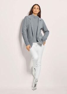Gebreide blazer met kasjmier thumbnail 3