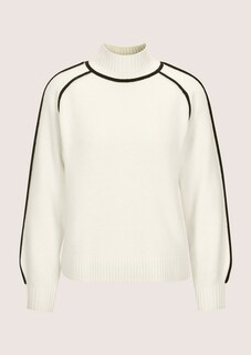 Strickpullover mit Stehkragen und Kontrastpaspeln thumbnail 7