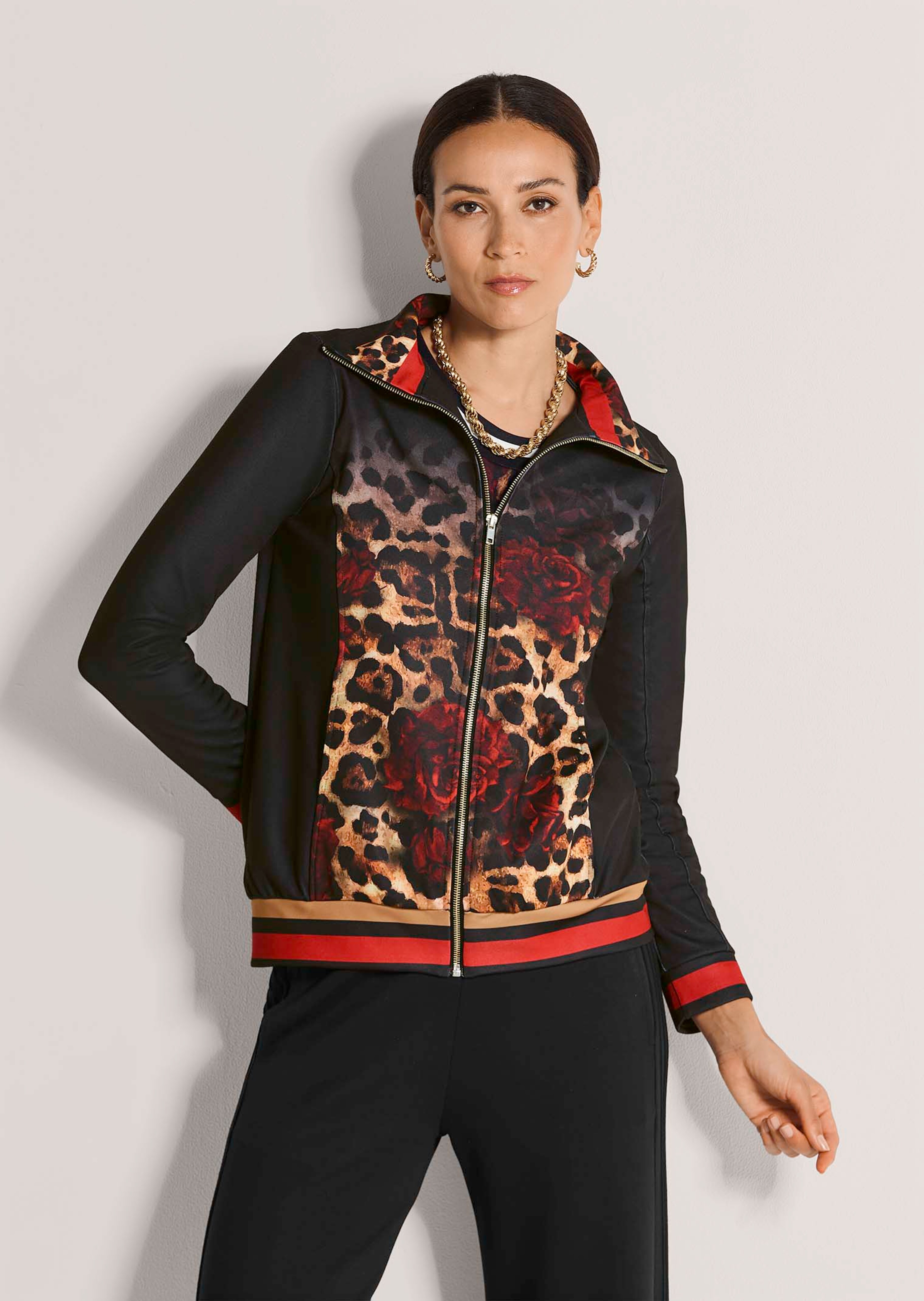 Freizeitjacke im Muster-Mix