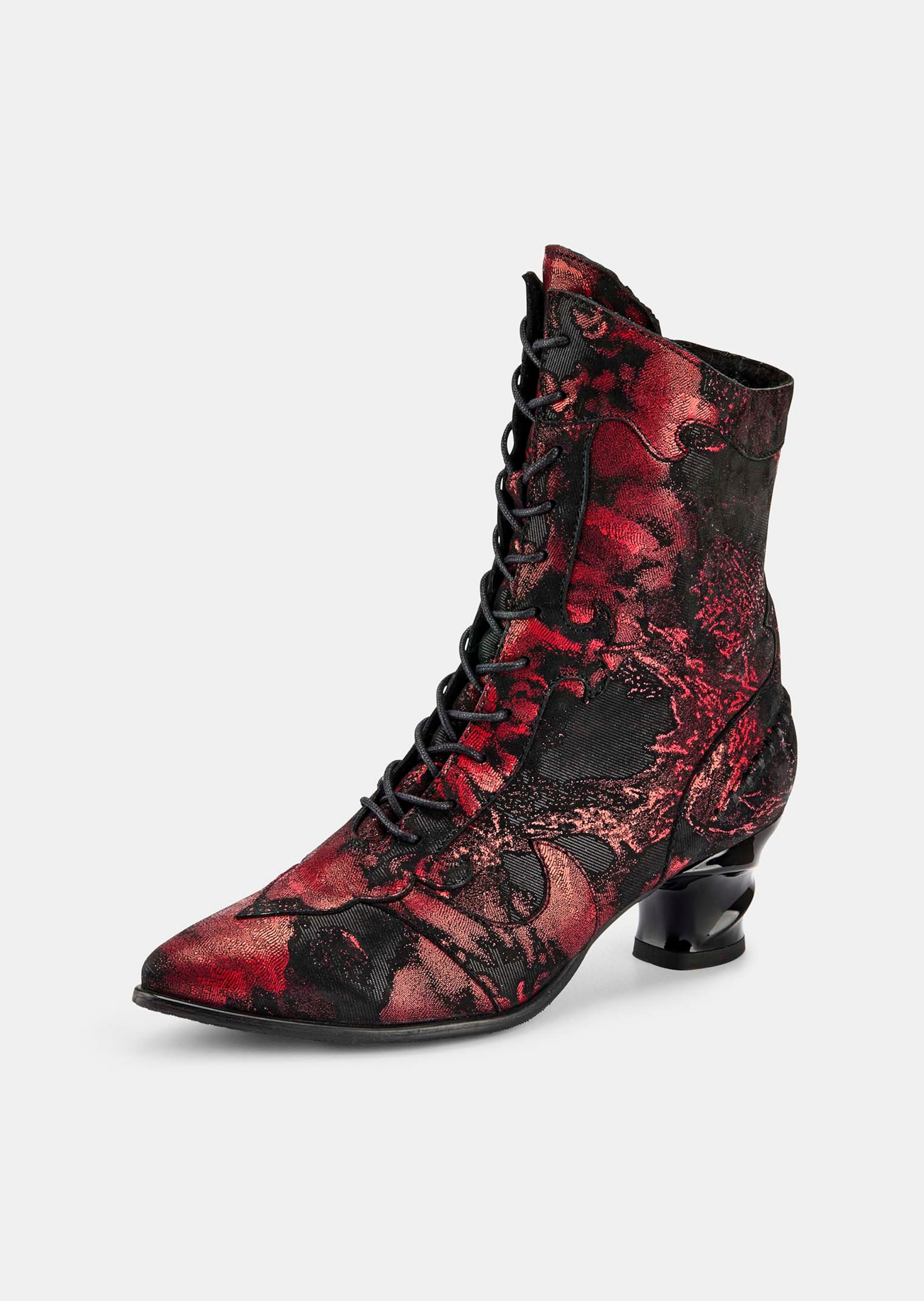 Stiefeletten mit geprägtem Blumenmuster
