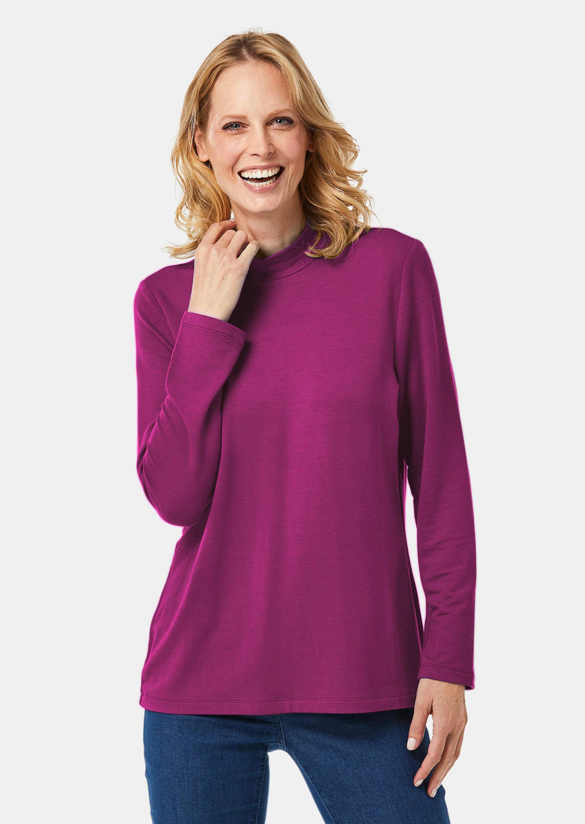 Stehkragenshirt mit Langarm