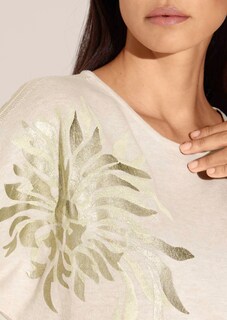 Kurzarm-Pullover mit glanzvollem Floral-Print thumbnail 6