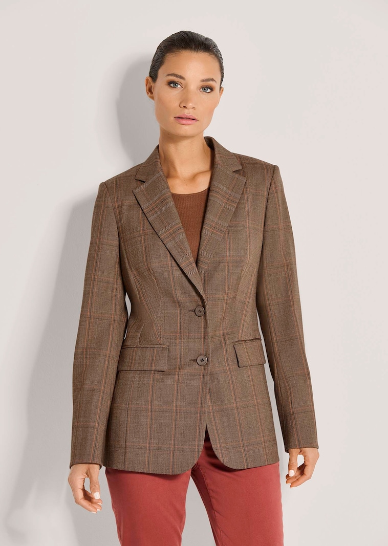 Geruite blazer in een Brits-chique stijl
