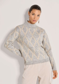 Glitzernder Pullover mit Rauten-Muster thumbnail 2