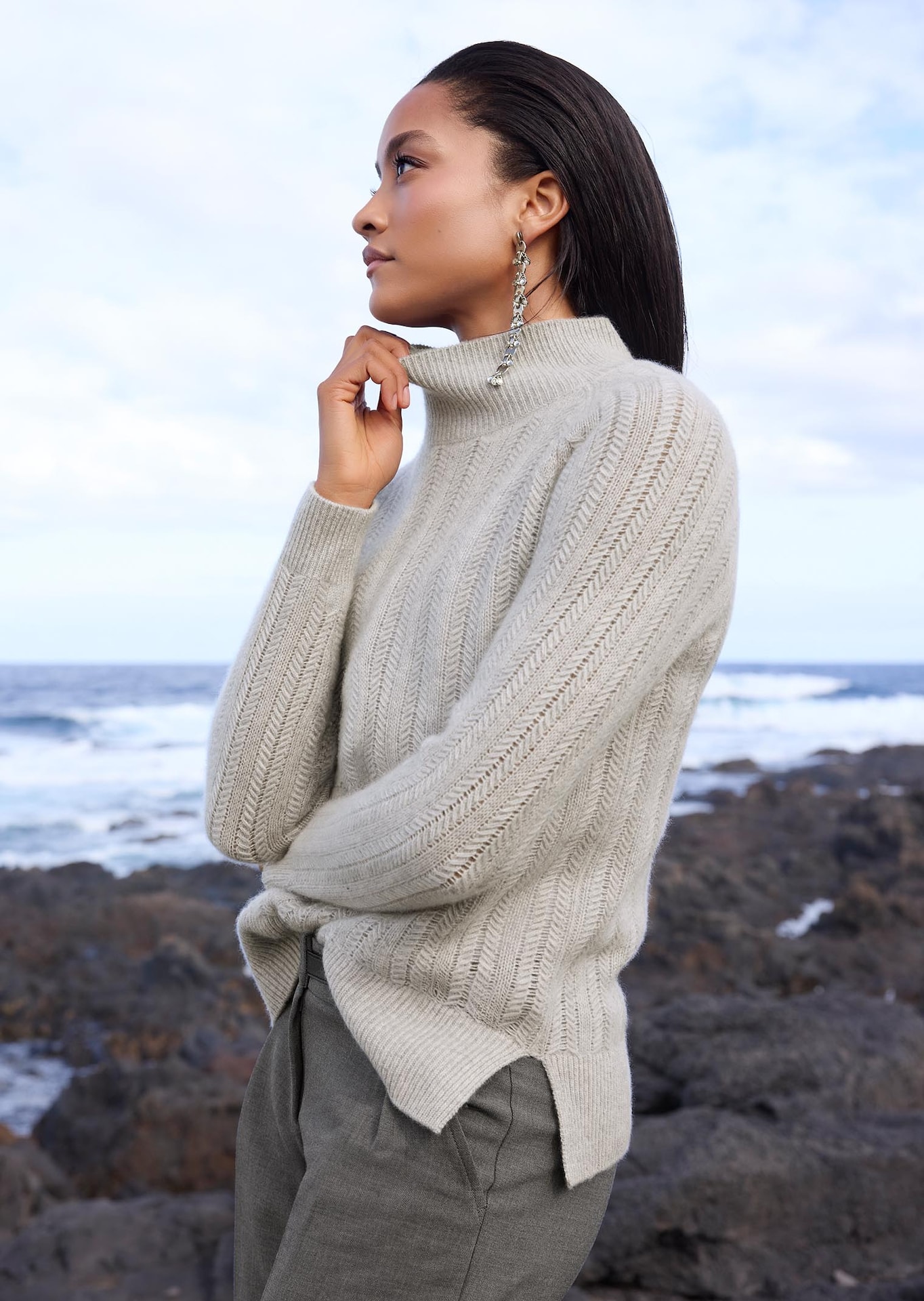 Kaschmir-Pullover in edlem Muster-Mix