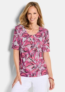 Jersey shirt met bladerprint thumbnail 1