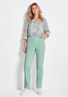 Broek LOUISA met elastische tailleband, van katoen-satijn thumbnail 2