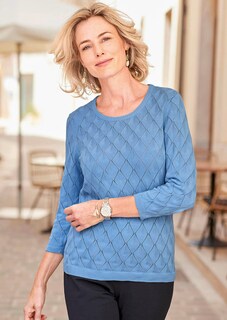 Verzorgde ajour pullover met vrouwelijke accenten thumbnail 5
