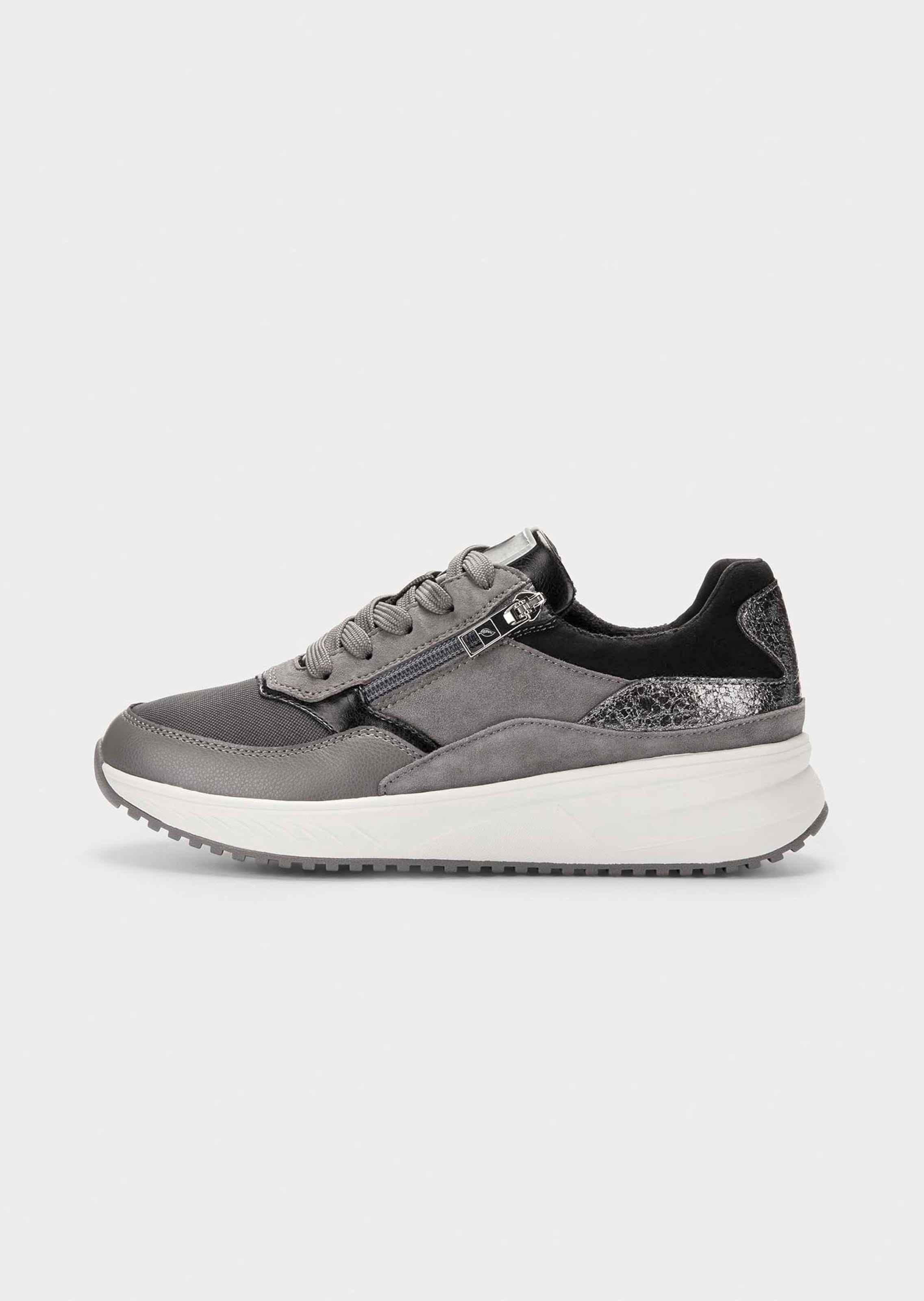 Sneakers en cuir lisse et cuir suédé