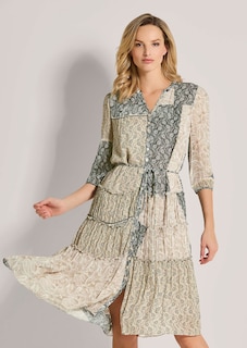 Kragenloses Sommerkleid, durchgehend geknöpft thumbnail 2