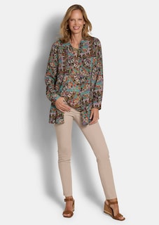 Langer geknipte blouse van pure viscose thumbnail 2
