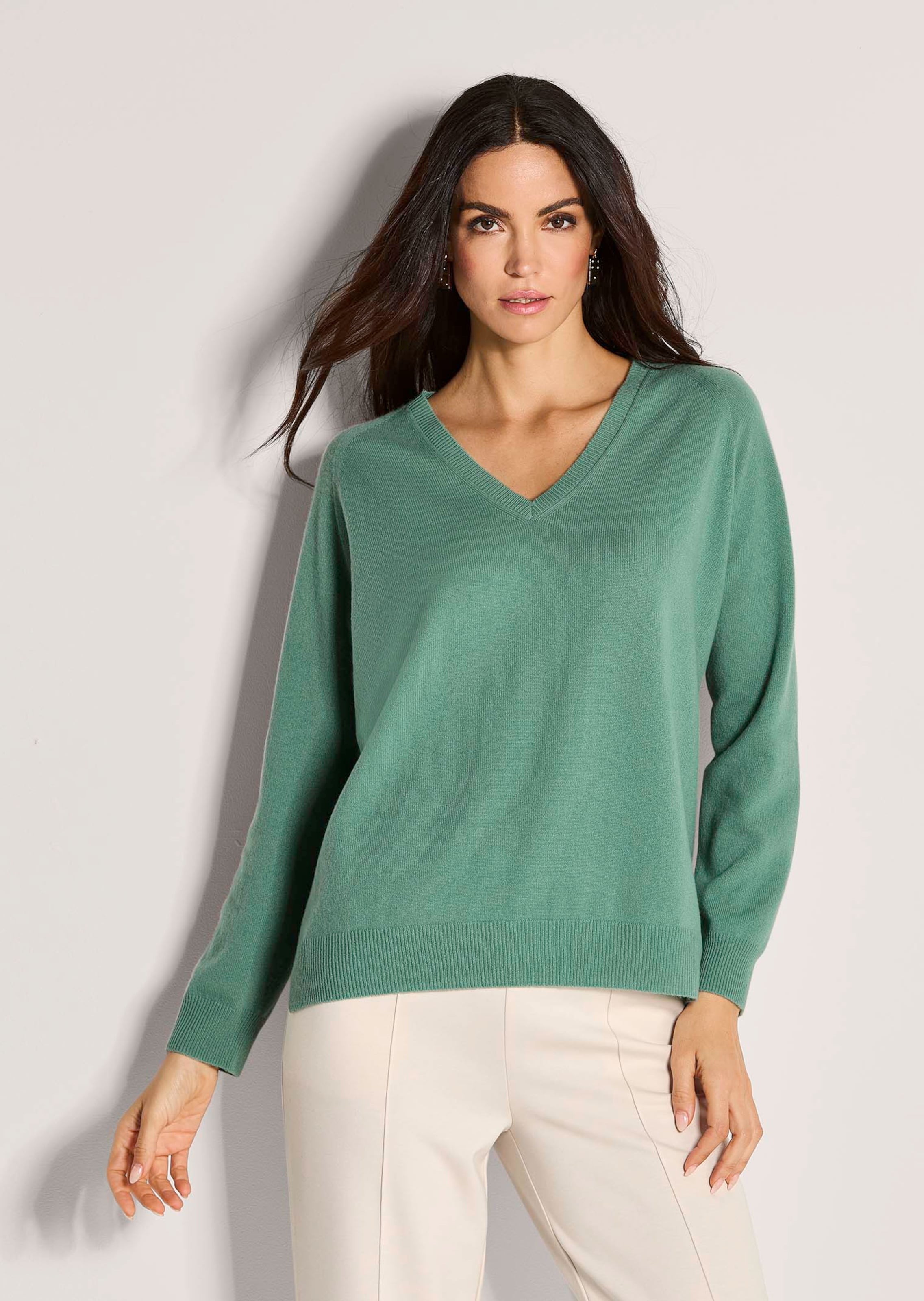 V-Pullover aus reinem Kaschmir