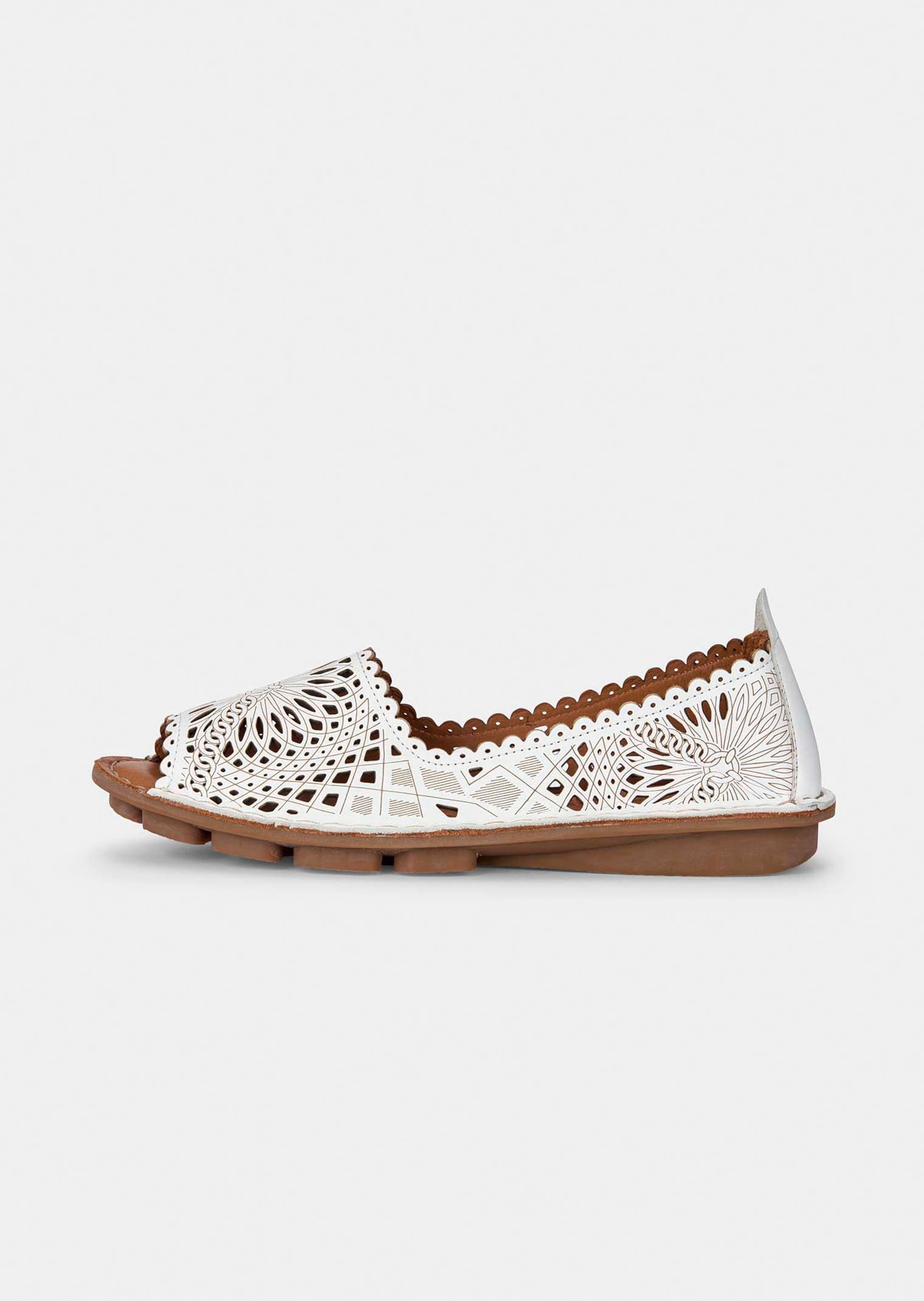 Peeptoe-Ballerina aus Leder
