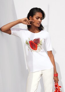 Rundhals-Shirt mit farbenfrohem Foliendruck thumbnail 1