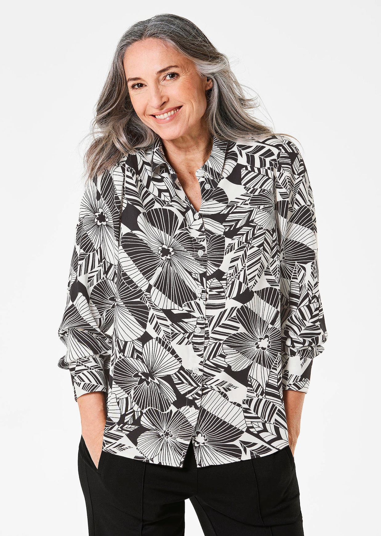 Druckbluse mit floralem Muster