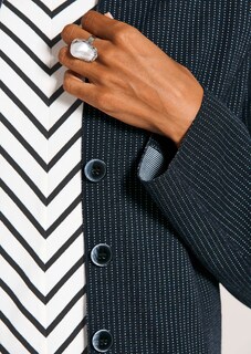 Longline blazer with subtle pinstripes thumbnail 6