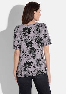 Jersey-Shirt mit Blumenprint thumbnail 2