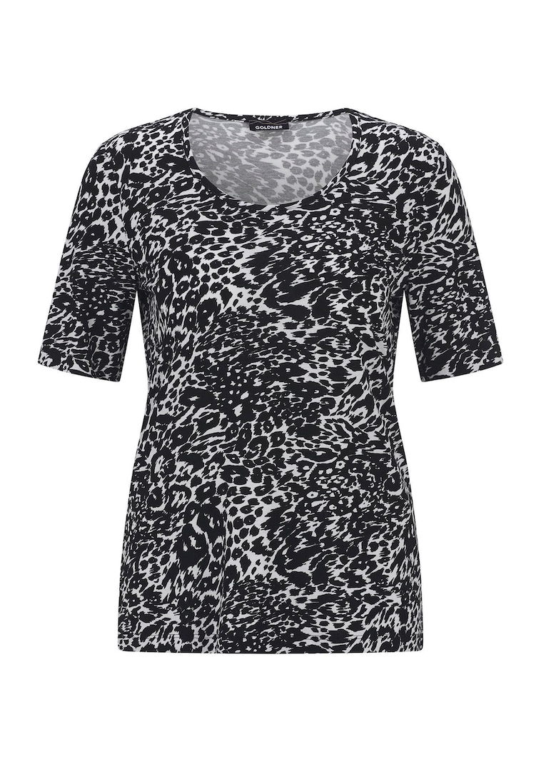Viskoseshirt mit Leo Print