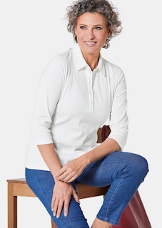 Polo avec broderie en pur coton thumbnail 4