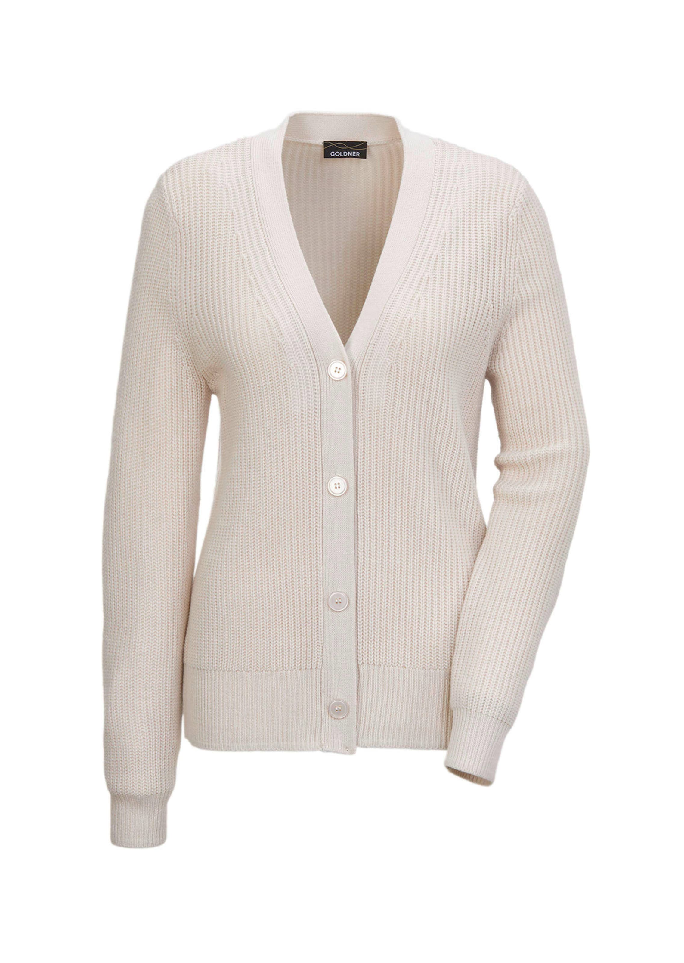 Pflegeleichte Strickjacke in hochwertiger Rippenstruktur