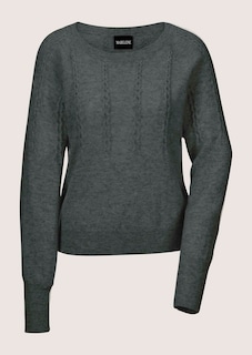 Rundhals-Pullover mit Zopfmuster thumbnail 7