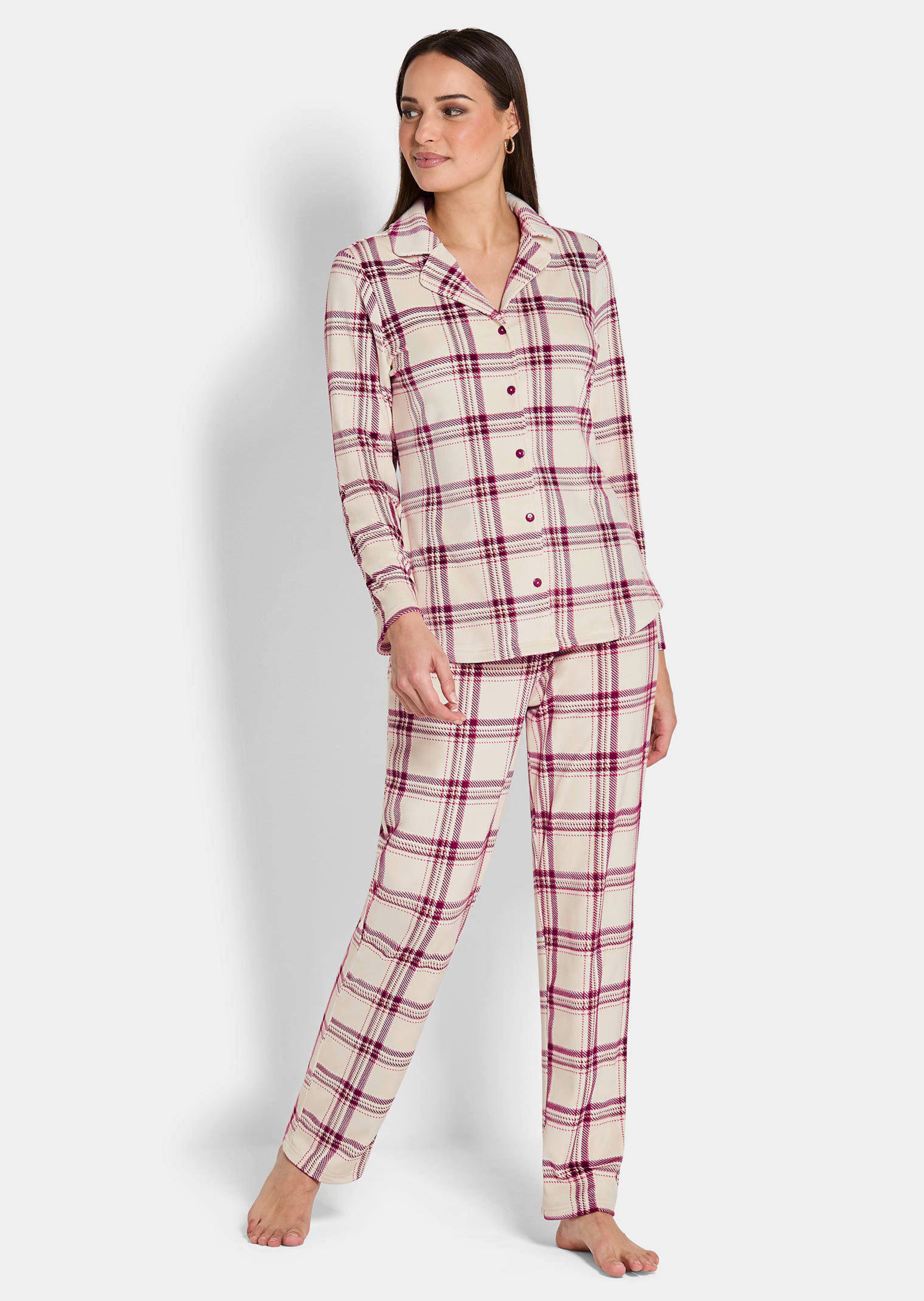 Flanellen pyjama met ruitjespatroon