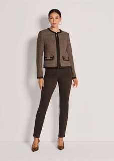 Kragenloser Blazer mit Pepita-Muster thumbnail 3