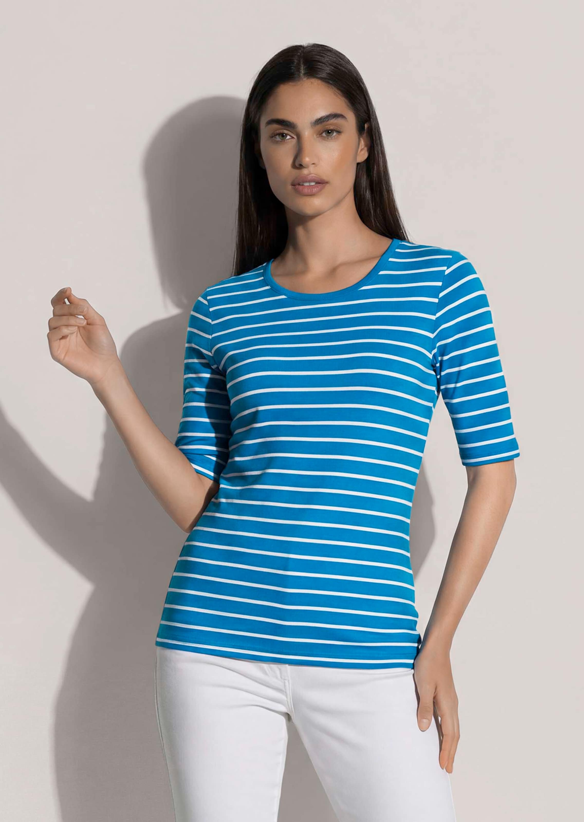 Ringelshirt mit Rundhals-Paspel