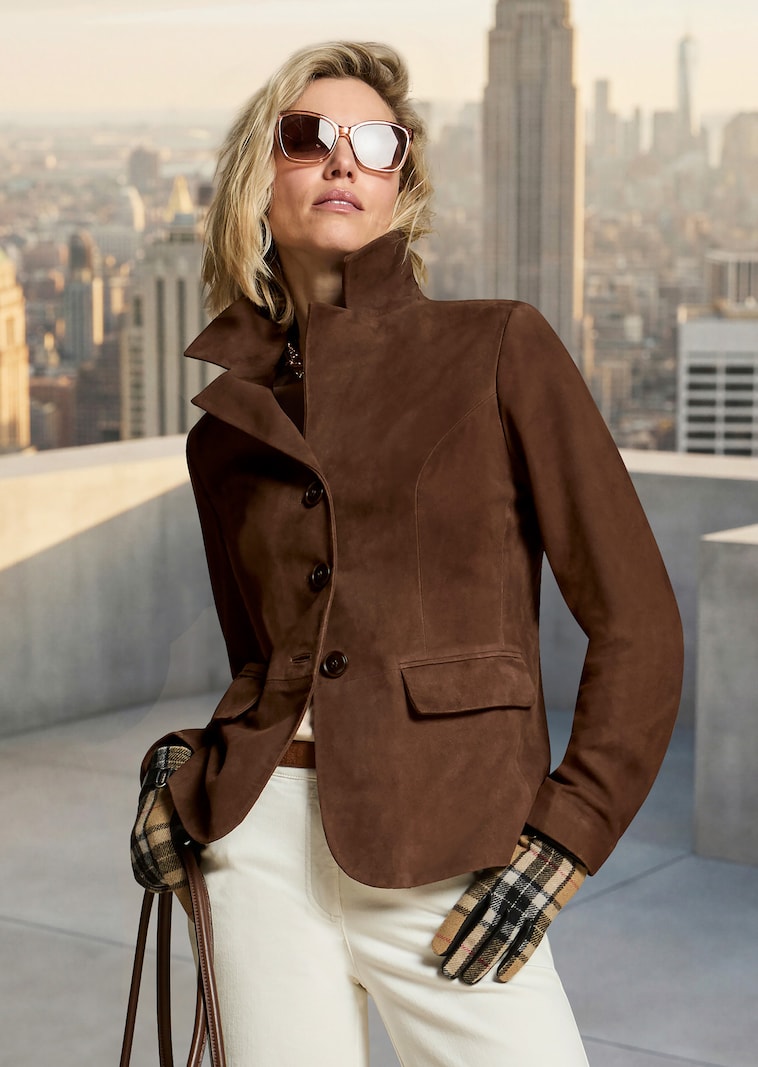 Lederblazer aus Ziegenvelours