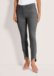 Slim-fit jeans with frayed hem thumbnail 1