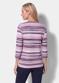 T-shirt rayé en jersey de viscose doux thumbnail 3