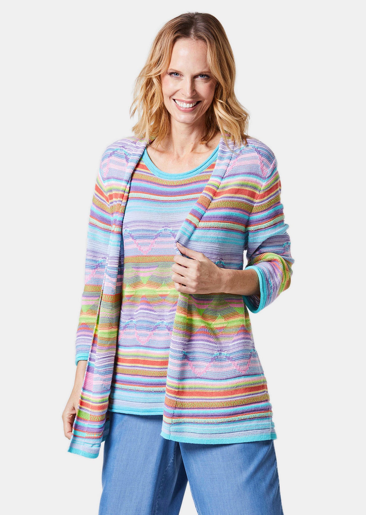 Hochwertige Jacquard-Strickjacke