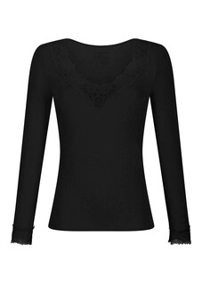 Langarmshirt mit Spitze und Kaschmir thumbnail 4