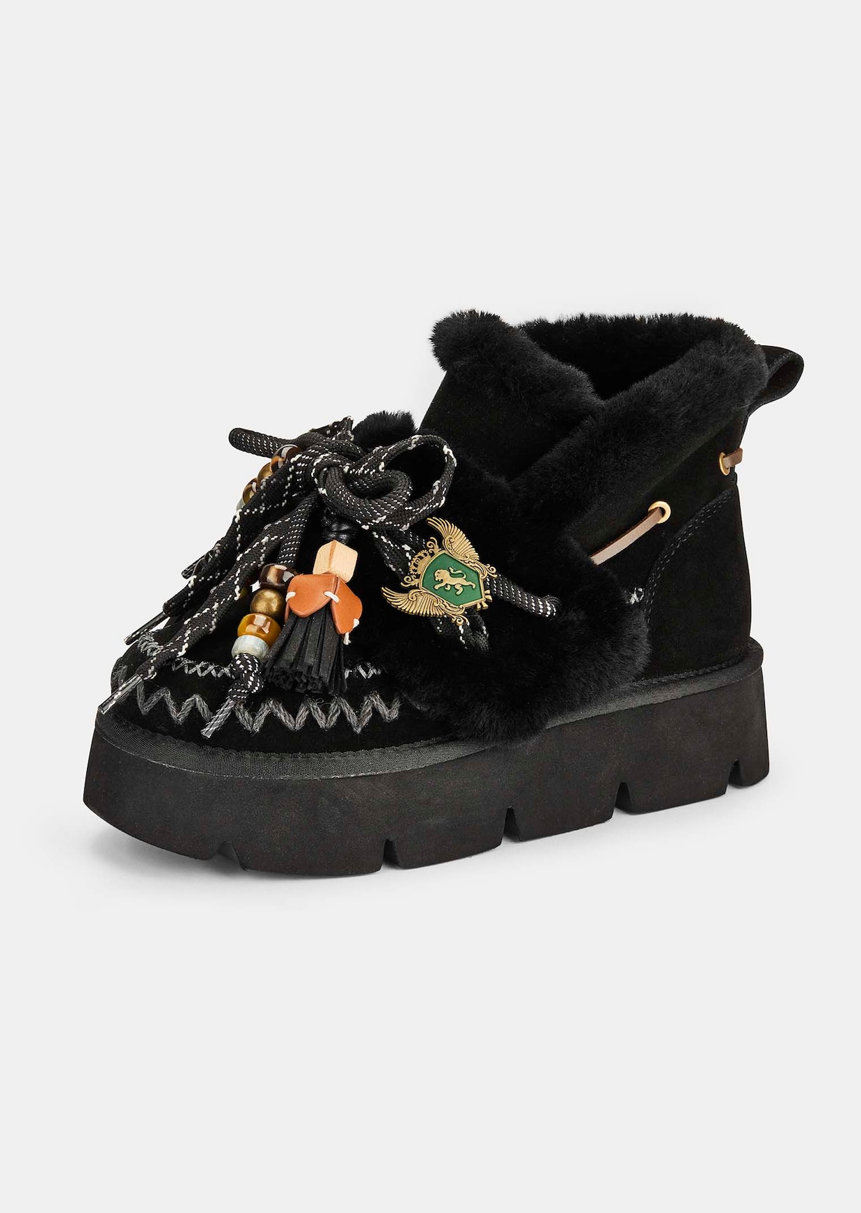 Boots aus Veloursleder im Après-Ski-Style