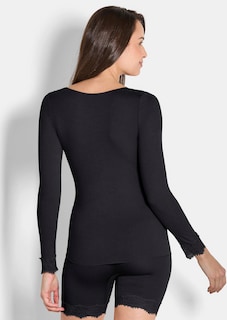 Langarmshirt mit Spitze thumbnail 2