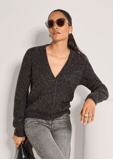 Strickjacke mit Rautenmuster und Pailletten thumbnail 5
