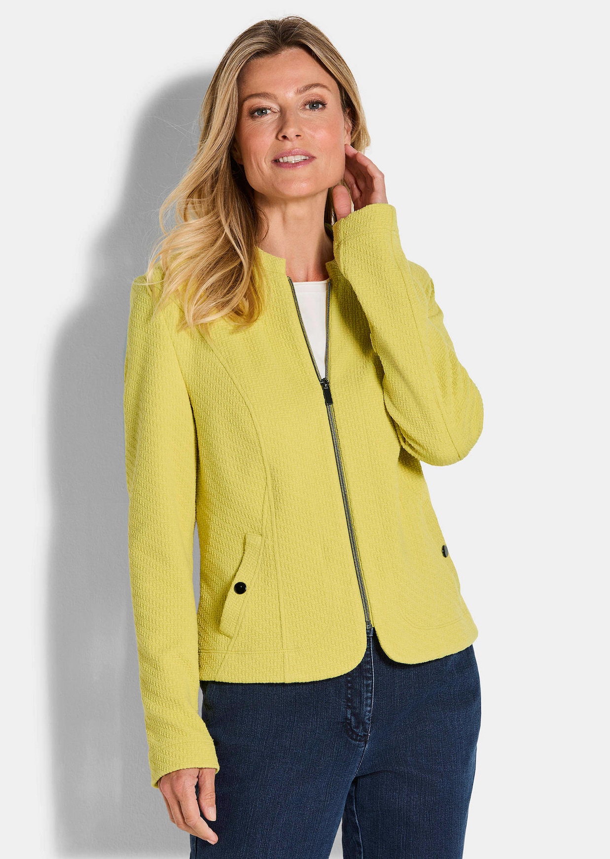 Jersey blazer met ritssluiting