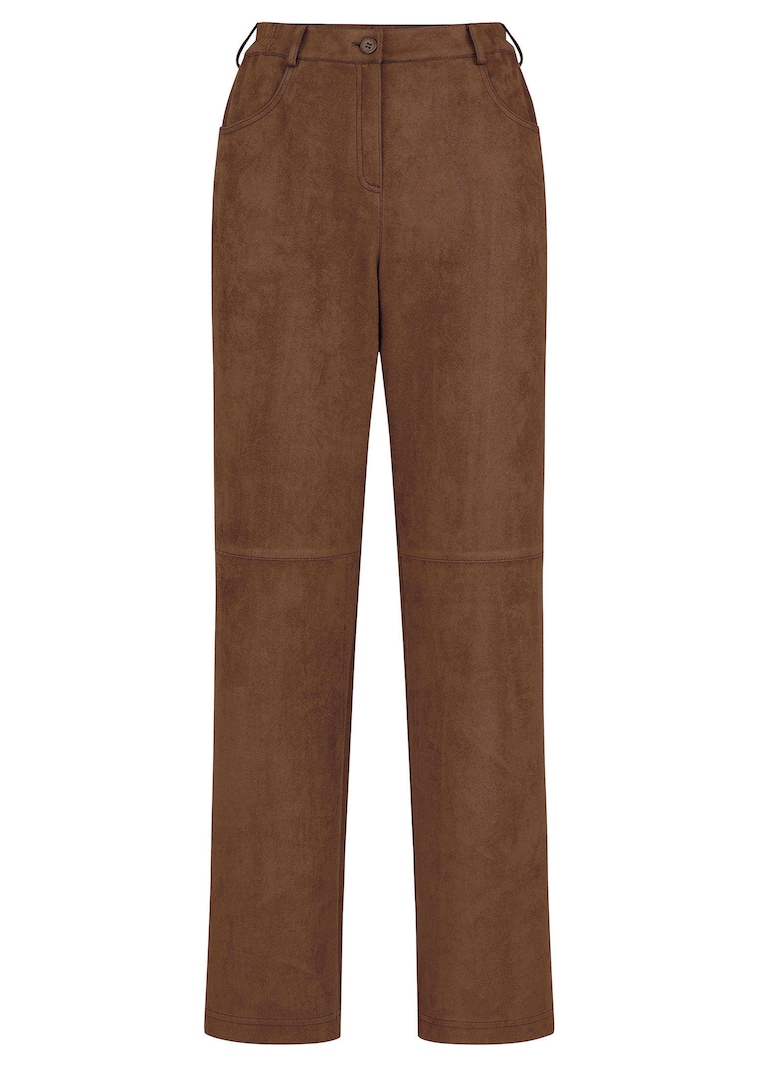 Pantalon évasé VERA aspect daim
