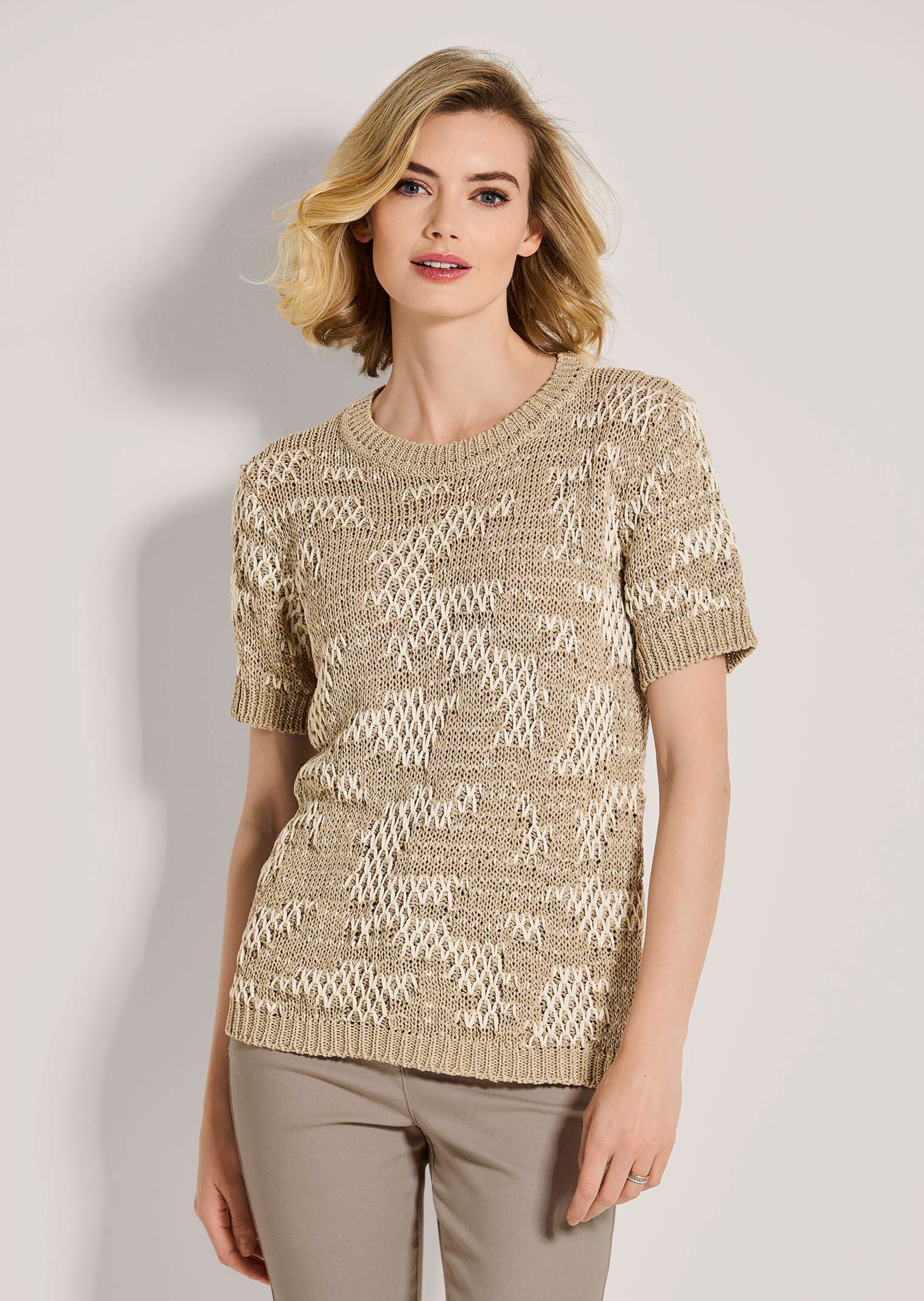 Halbarm-Pullover mit Glanz-Akzenten thumbnail 2