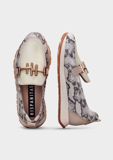 Slipper mit Snake-Print und Logo-Spange thumbnail 2