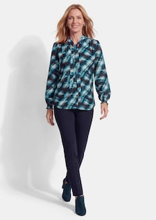 Bluse aus reiner Viskose mit Smokdetails thumbnail 2
