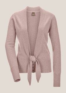 Kaschmir-Strickjacke mit tiefem V-Ausschnitt und Bindeband thumbnail 7