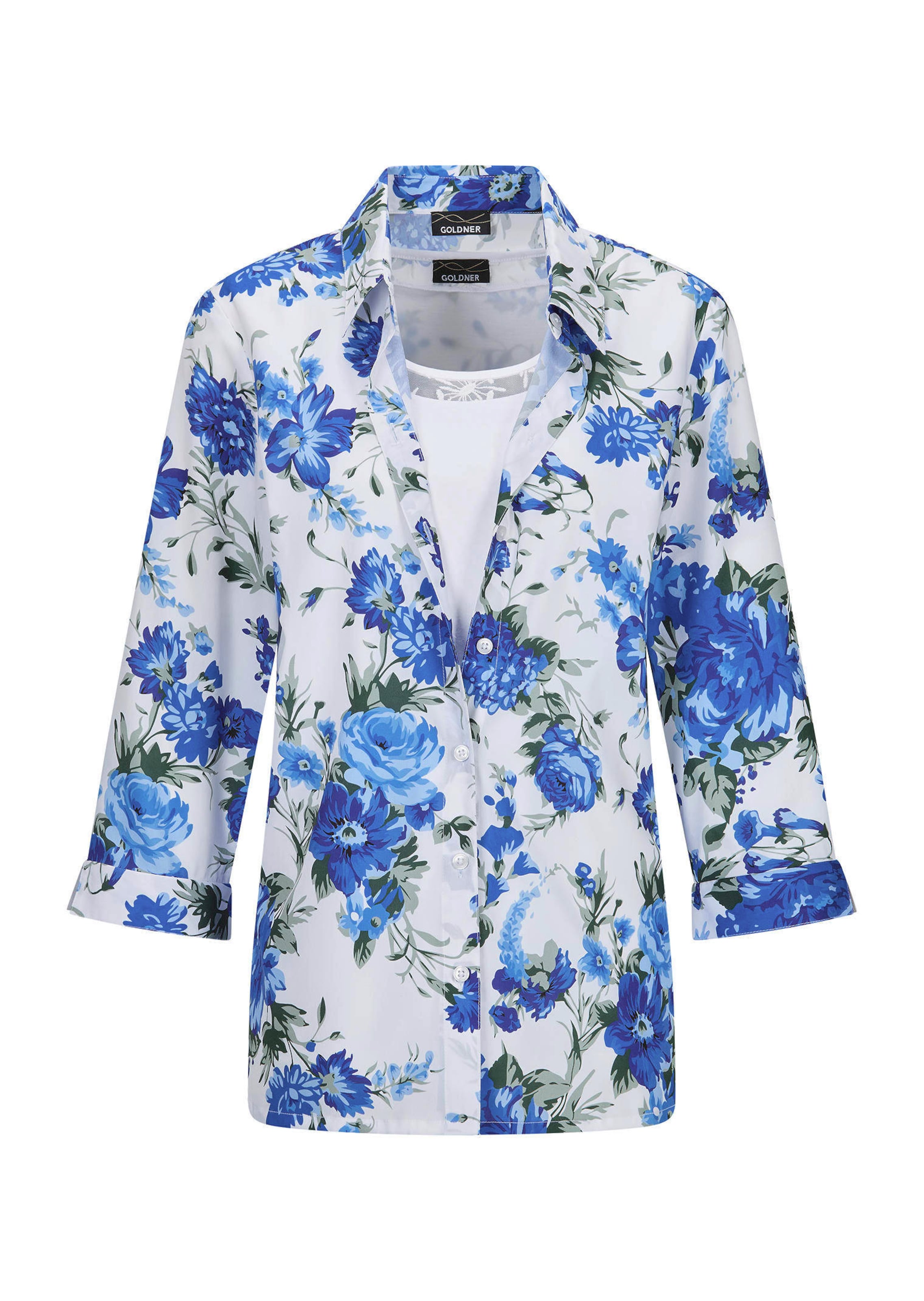 Blouseset bestaande uit een gebloemde blouse en een topje