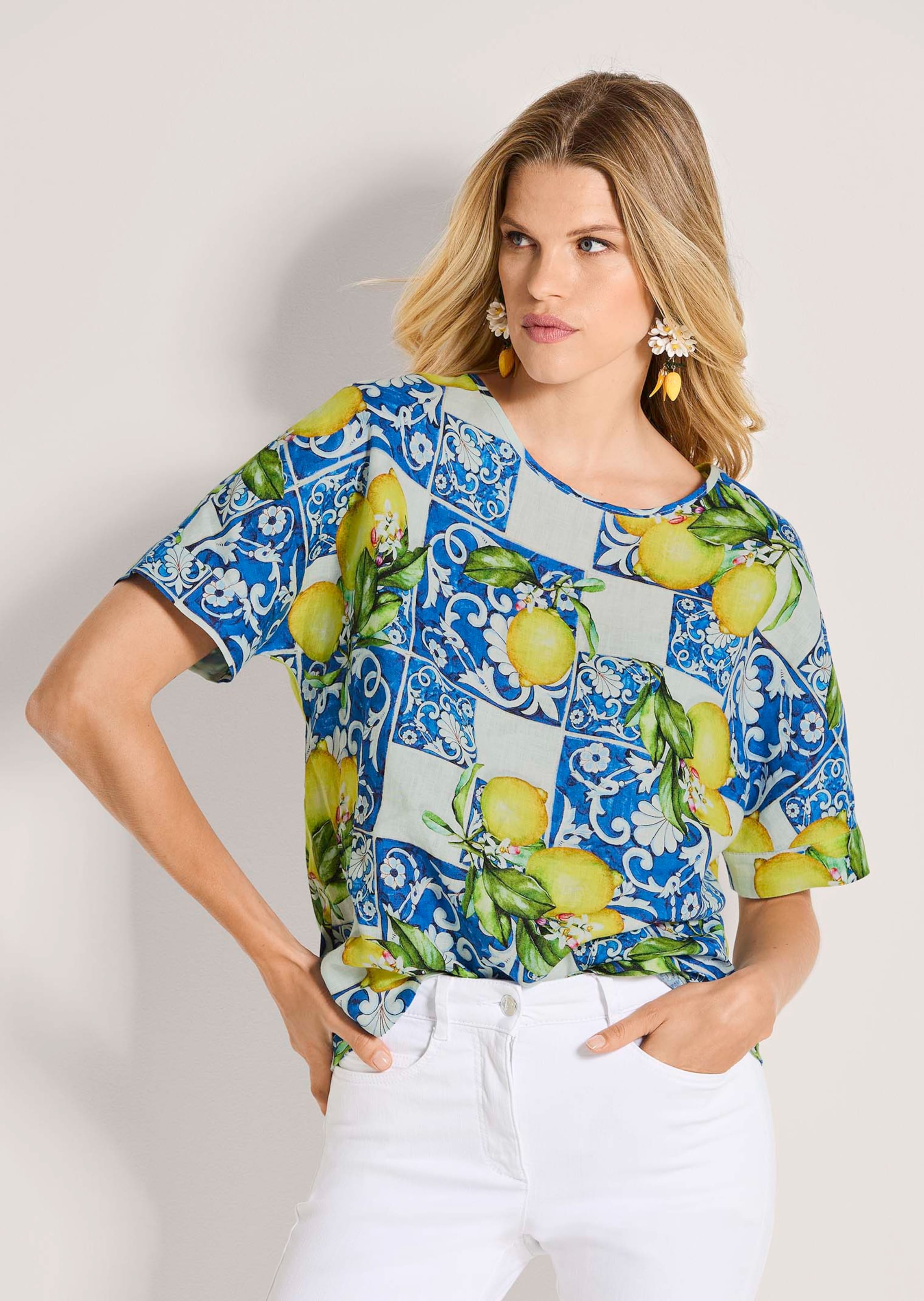 Bluse mit Zitronen-Print