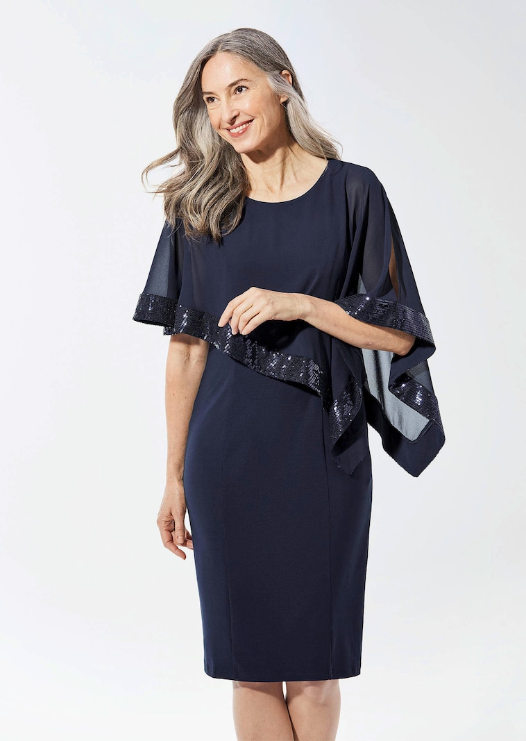 Jurk met geraffineerde chiffondrapering