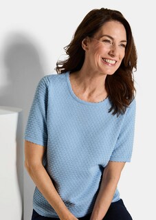 Halbarm-Pullover mit Pünktchenmuster thumbnail 4