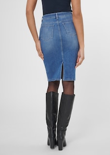 Schlanker Jeansrock mit Stickerei thumbnail 4