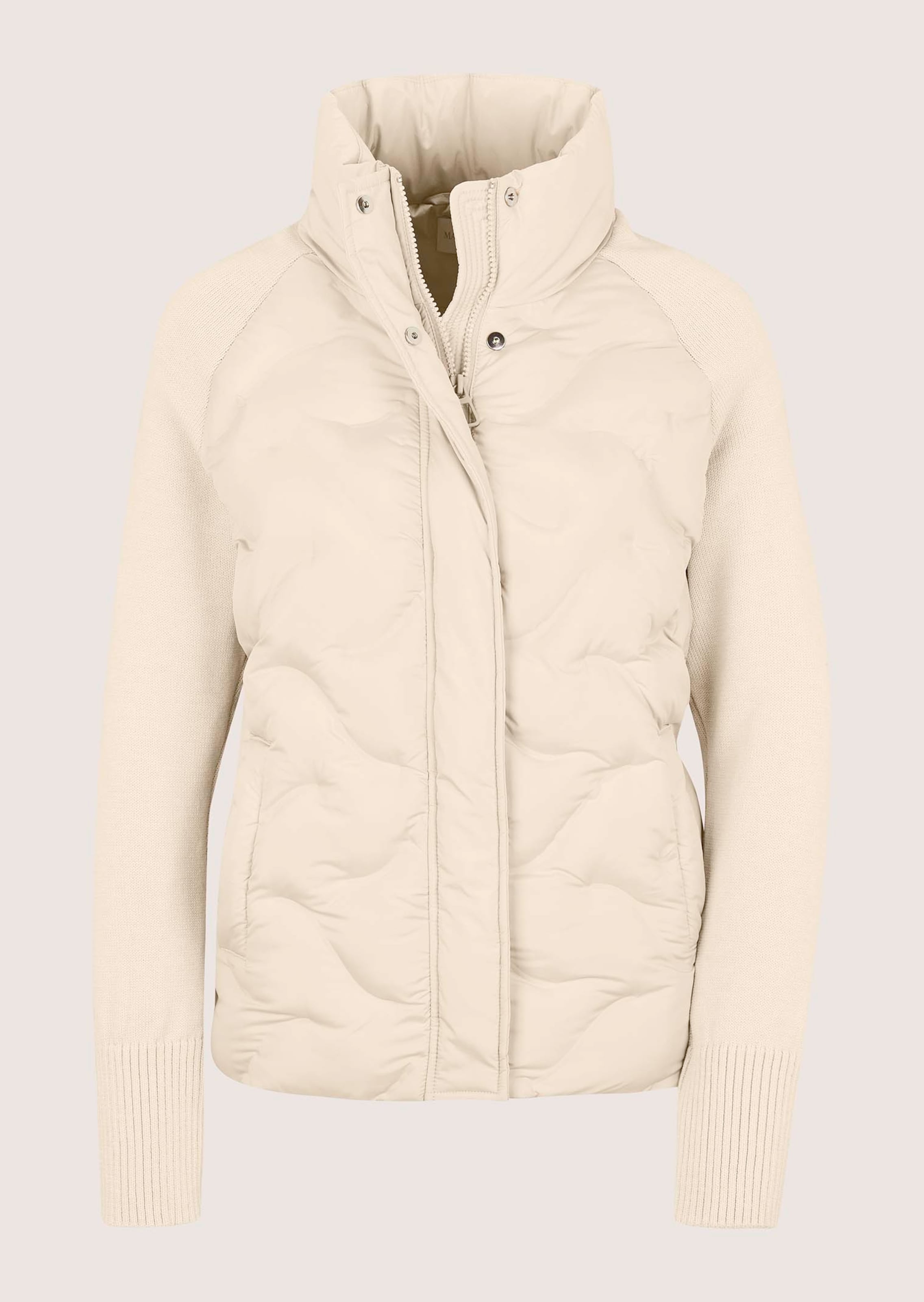 Steppjacke mit Strickärmeln und Stehkragen