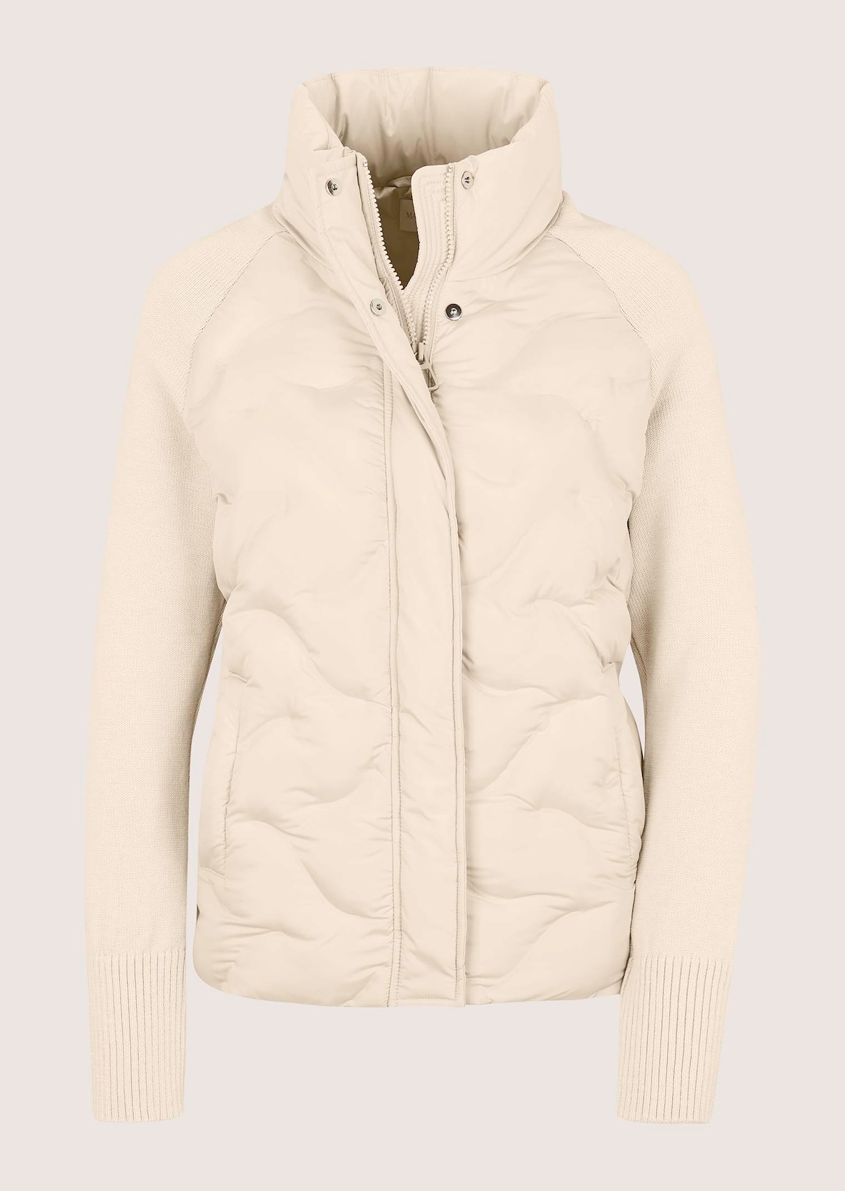 Steppjacke mit Strickärmeln und Stehkragen